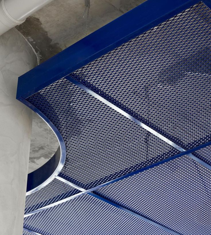 Expanded metal sheet used as industrial floor walkway